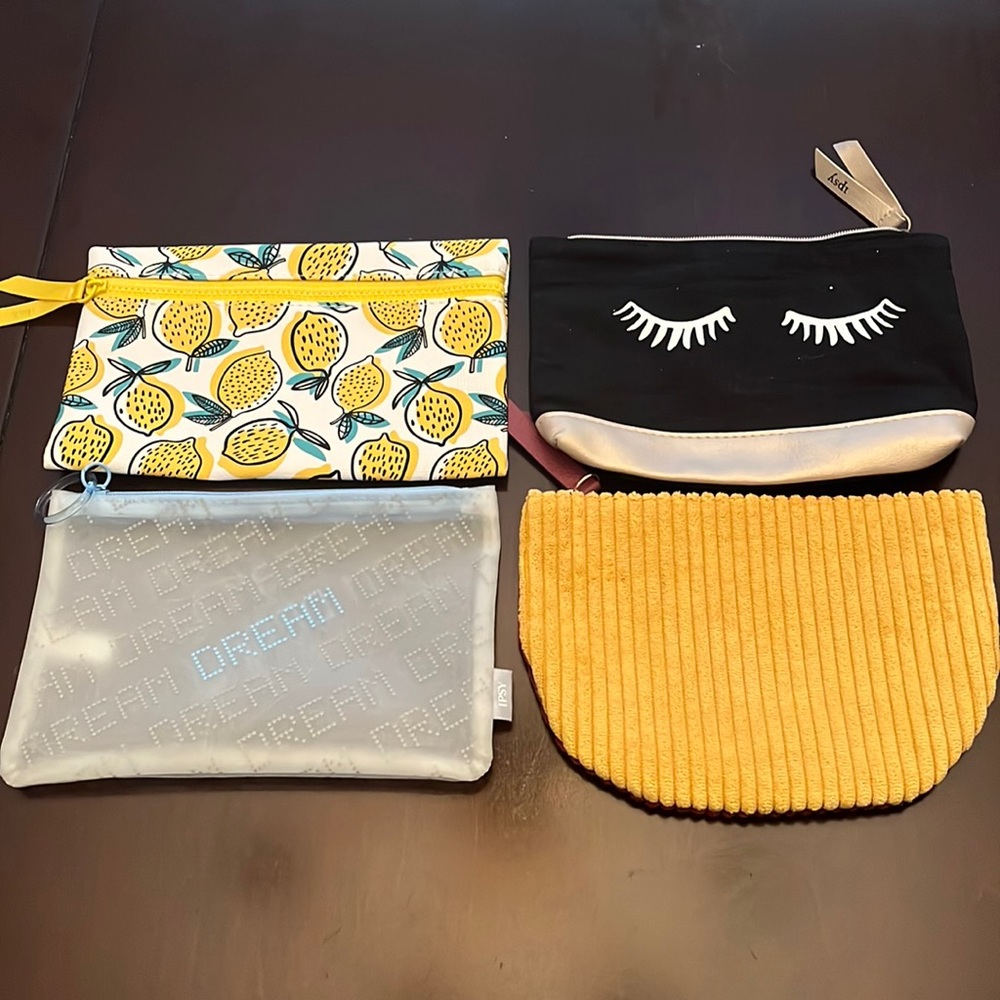 Set of 4 Ipsy Makeup Bags